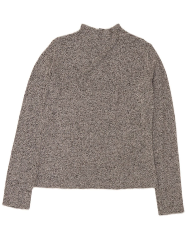 Maglione maglione collo alto da donna Zara UK 16 grande grigio screziato