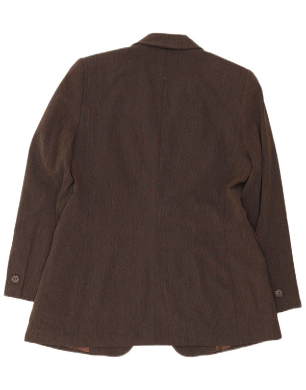 Giacca blazer a 1 bottone Marks & Spencer da donna UK 14 grande viscosa marrone