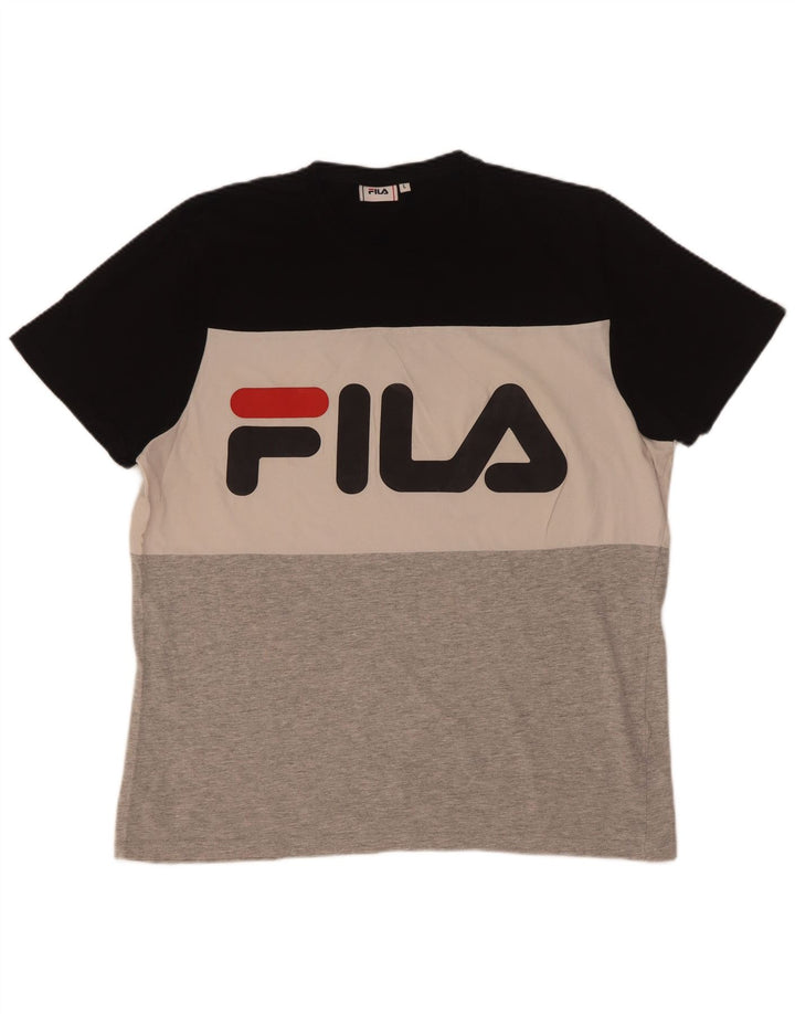 Fila T-shirt grafica da uomo Top Large multicolore Colourblock