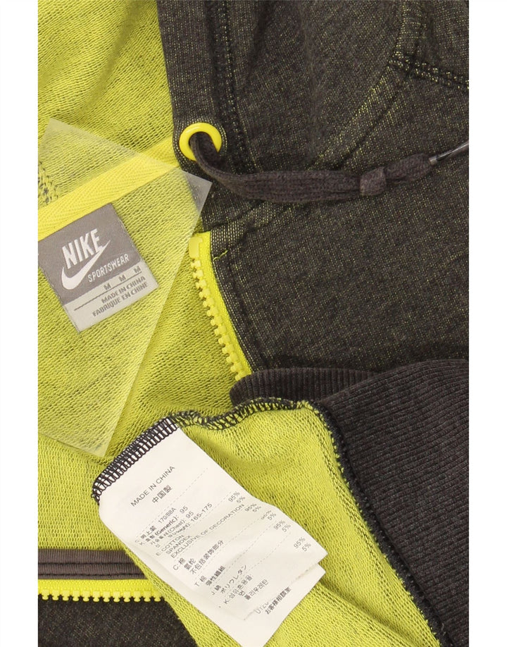 NIKE Womens Zip Hoodie Sweater UK 14 Medium Khaki Cotton Vintage Nike and Second-Hand Nike from Messina Hembry 