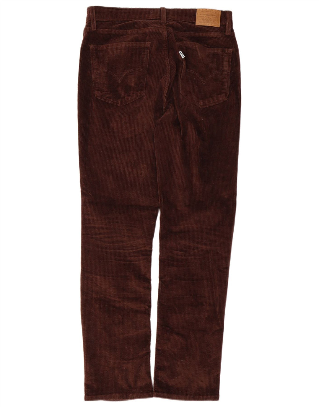 Pantaloni dritti in velluto a coste da donna LEVI'S W29 L30 cotone marrone