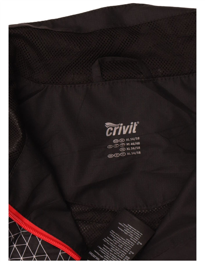Giacca antipioggia da uomo Crivit UK 46/48 XL Poliestere geometrico nero