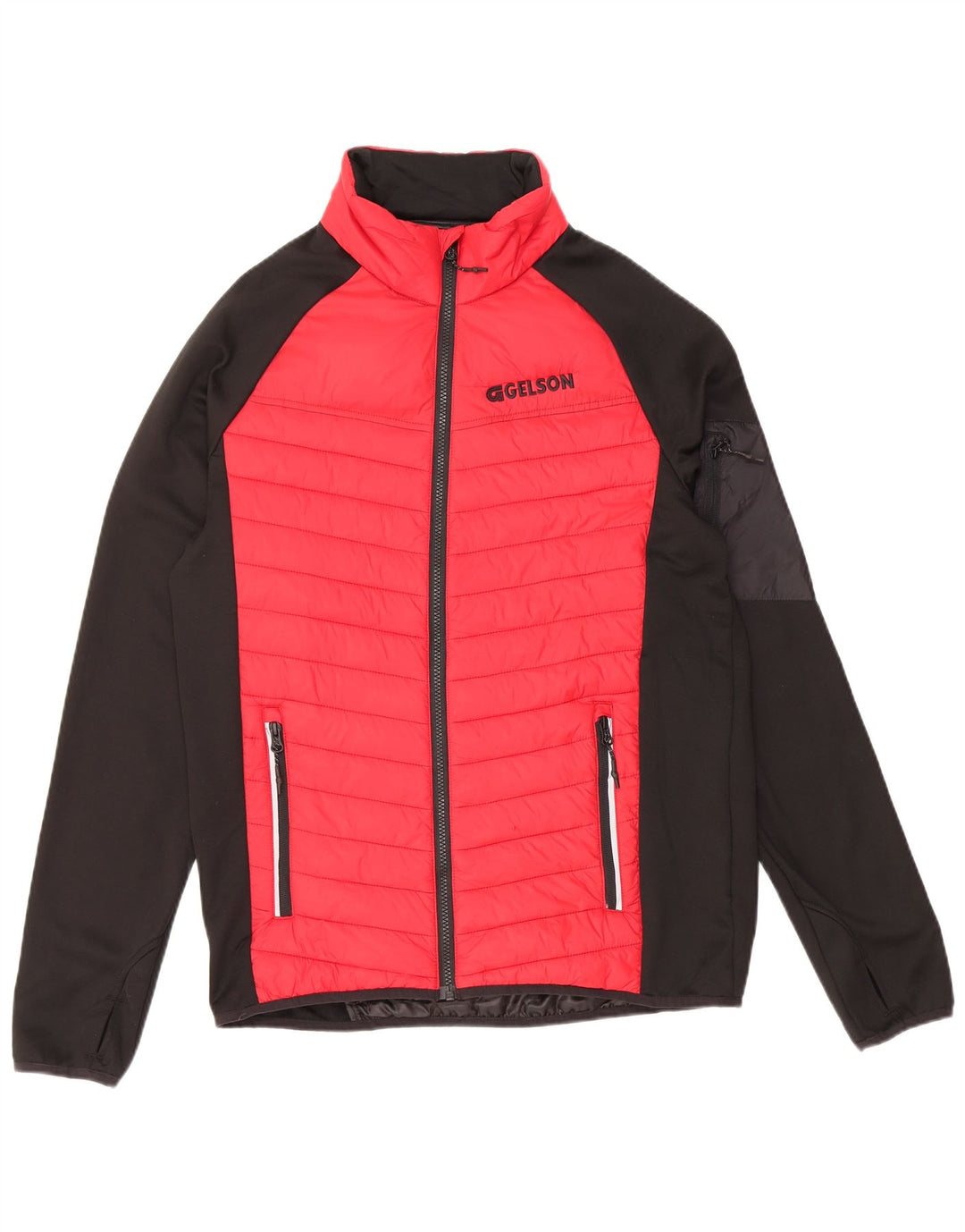Giacca bomber imbottita con zip da uomo Elevate UK 38 Nylon color block rosso medio