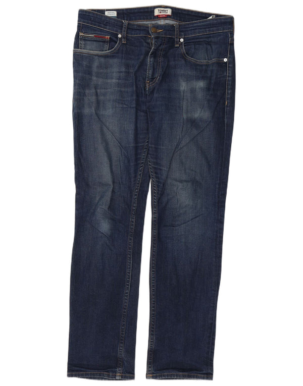 Jeans dritti da uomo Tommy Hilfiger W34 L32 cotone blu