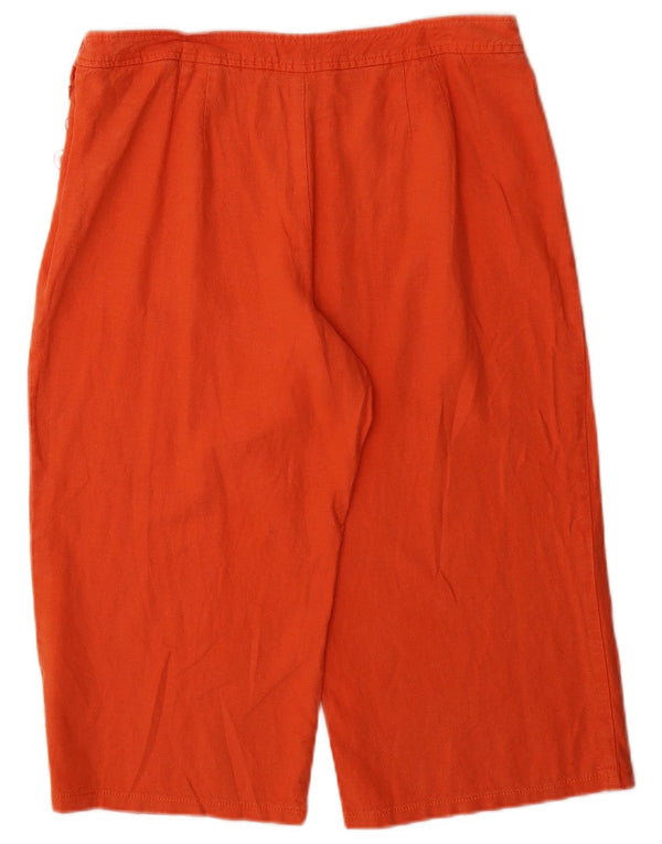 Pantaloni Capri da donna Marks & Spencer UK 14 Large W32 L20 Lino arancione