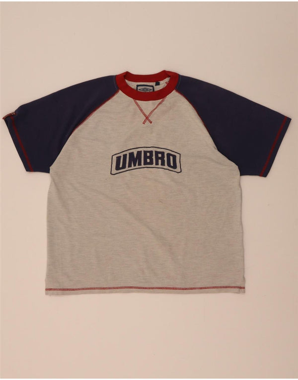T-shirt grafica da uomo Umbro Top Large in poliestere color block grigio