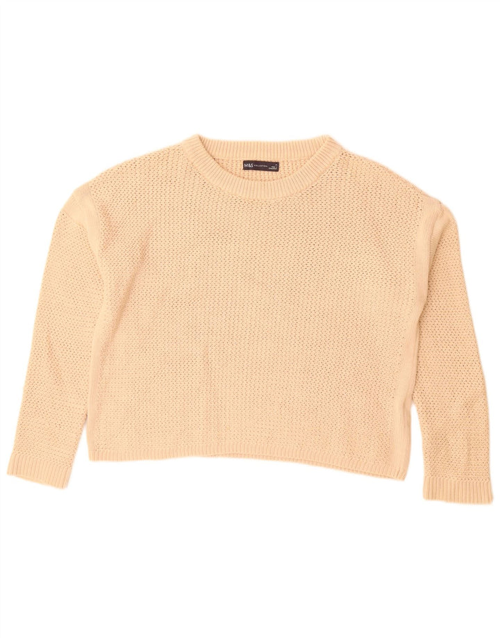 Maglione maglione girocollo da donna Marks & Spencer UK 14 Beige medio