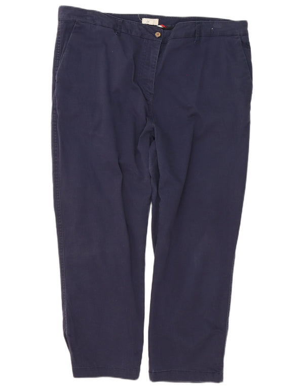 Pantaloni chino dritti da donna Joules UK 18 XL W38 L25 cotone blu navy