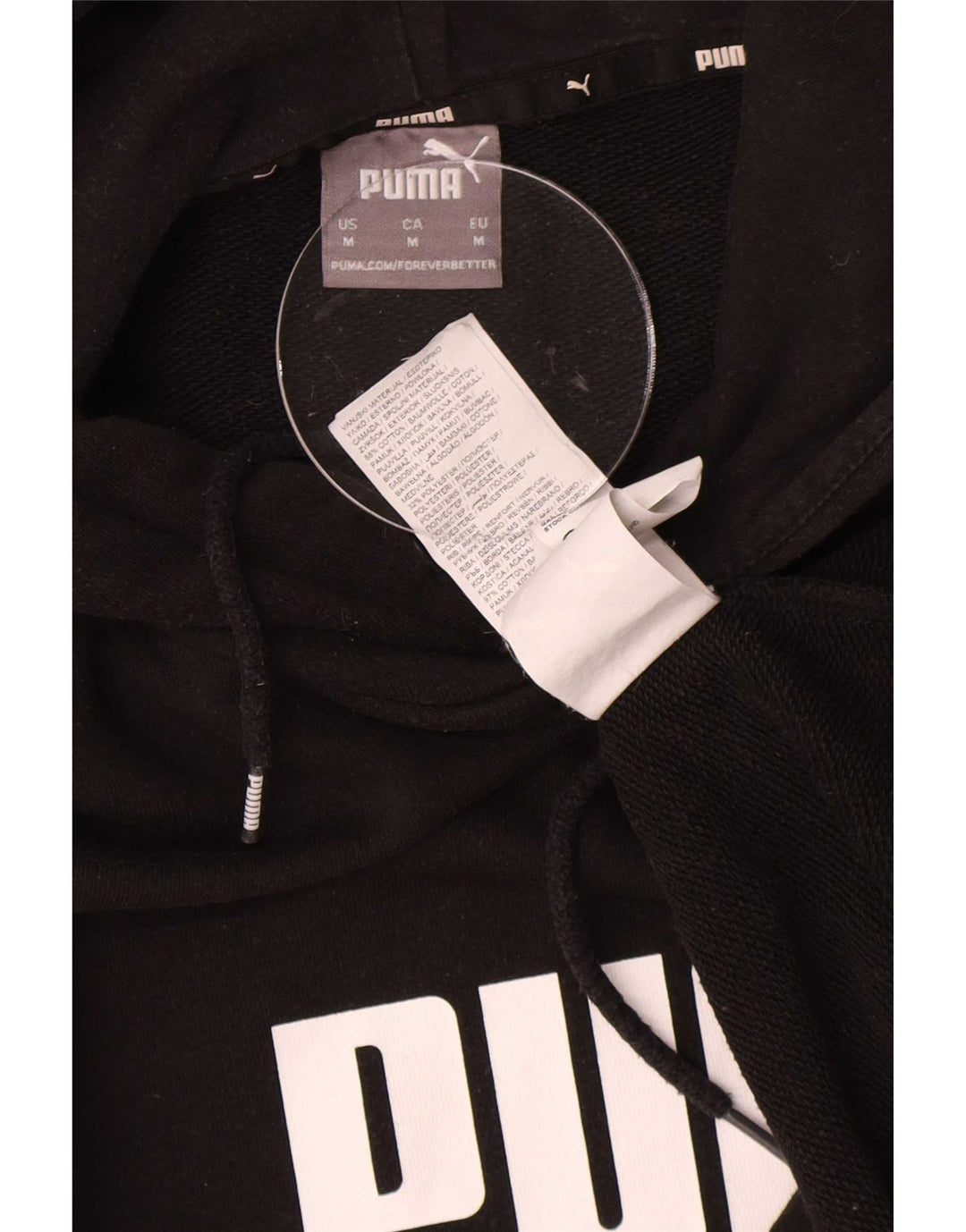 Felpa con cappuccio grafica da uomo Puma, cotone nero medio
