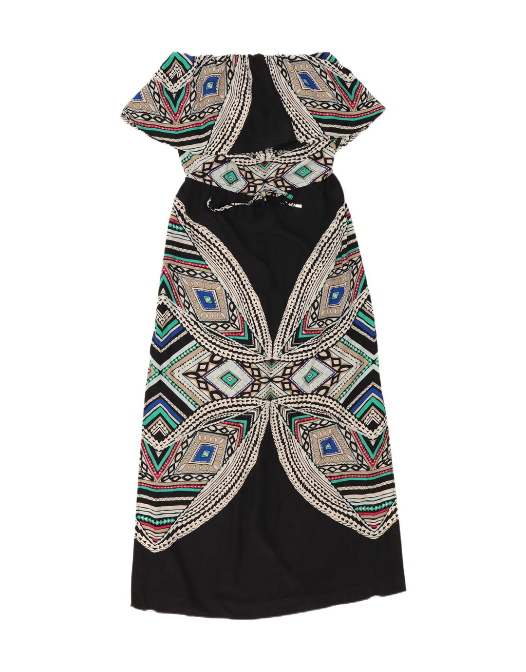 MOSSIMO Womens Off Shoulder Dress UK 6 XS Black Geometric Polyester Vintage Mossimo and Second-Hand Mossimo from Messina Hembry 