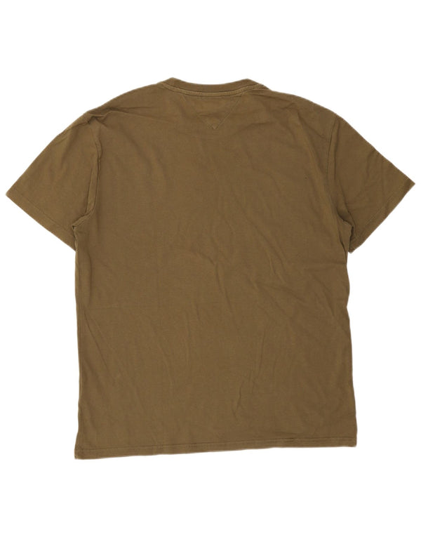 T-shirt grafica da uomo Tommy Hilfiger Top grande in cotone kaki