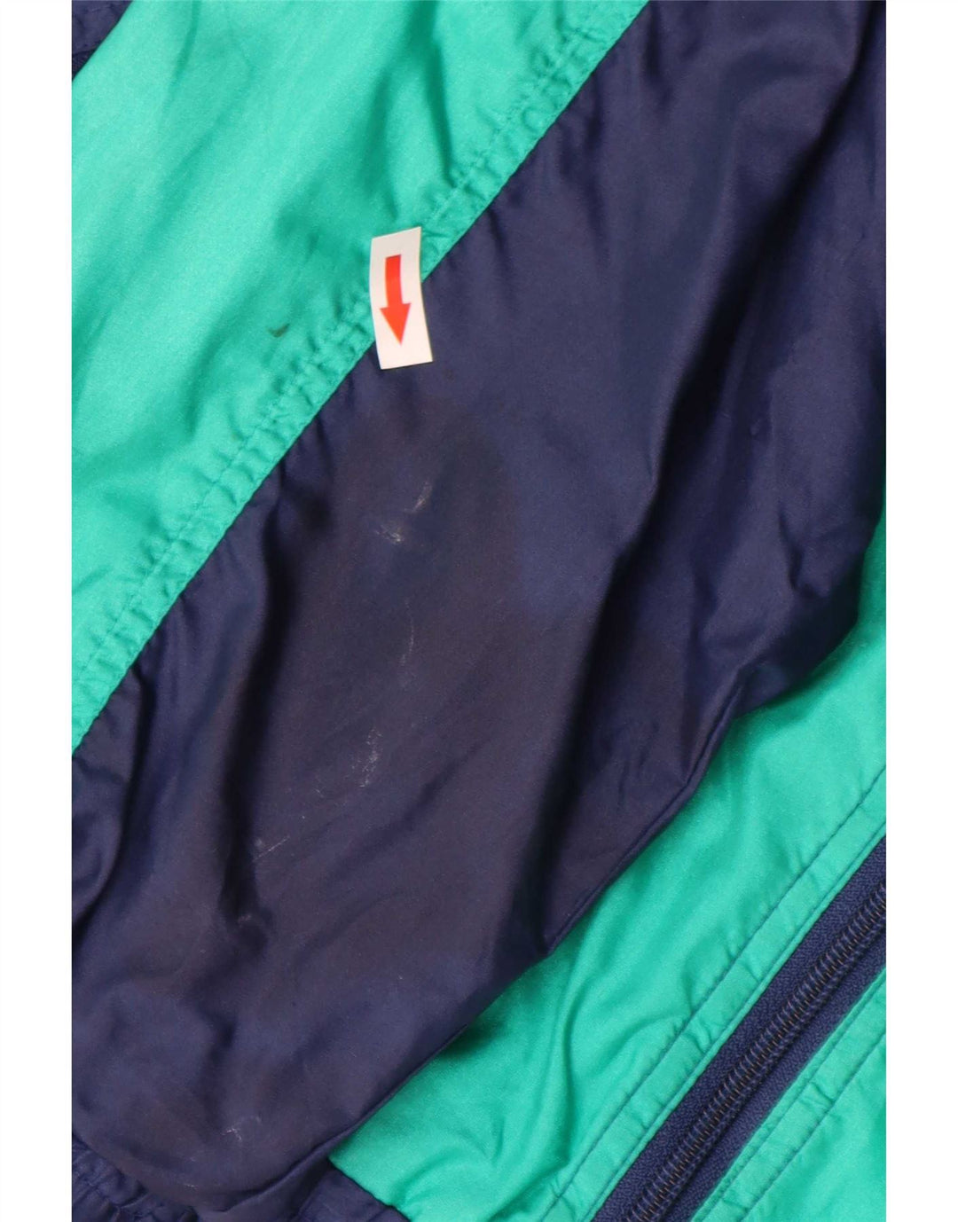 Giacca da ginnastica vintage da uomo grande in poliammide color block blu navy