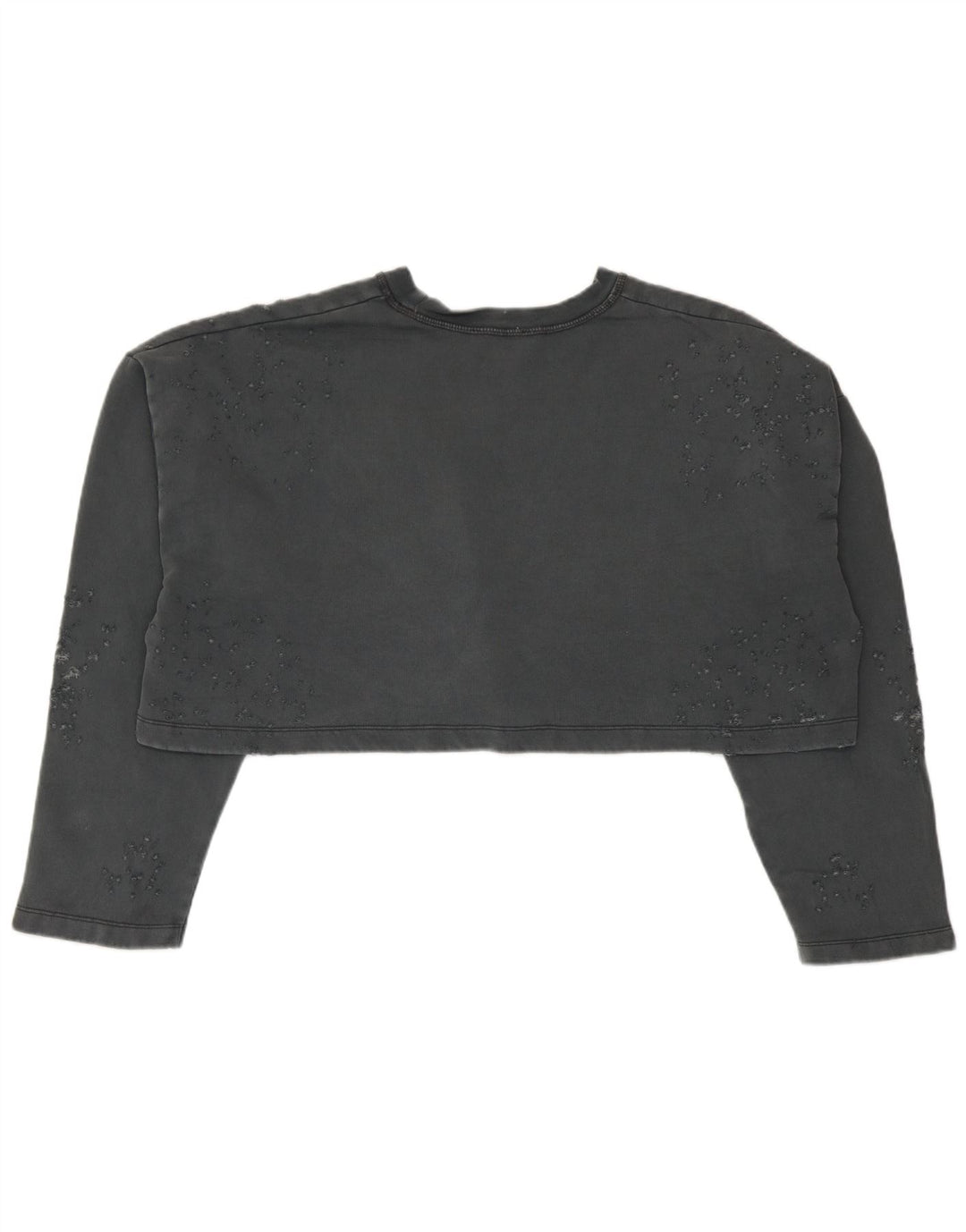 Felpa corta oversize da donna Zara UK 10 piccola in cotone grigio