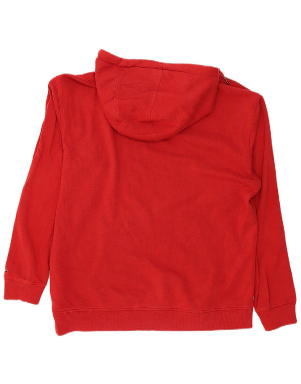 Tommy Hilfiger Uomo Felpa con cappuccio grafica rilassata Felpa grande in cotone rosso