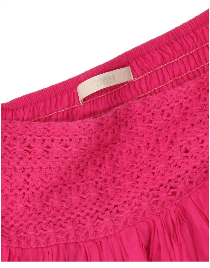 Minigonna a pieghe da donna Marks & Spencer W28 rosa medio