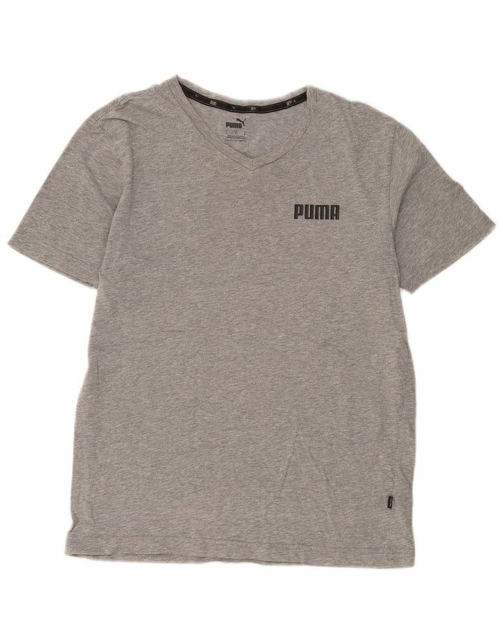T-shirt da uomo Puma Top Small in cotone grigio