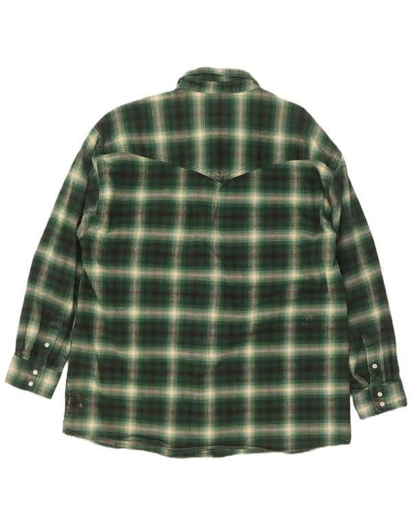 Camicia in flanella da donna Levi's UK 14 Cotone a quadri verde medio