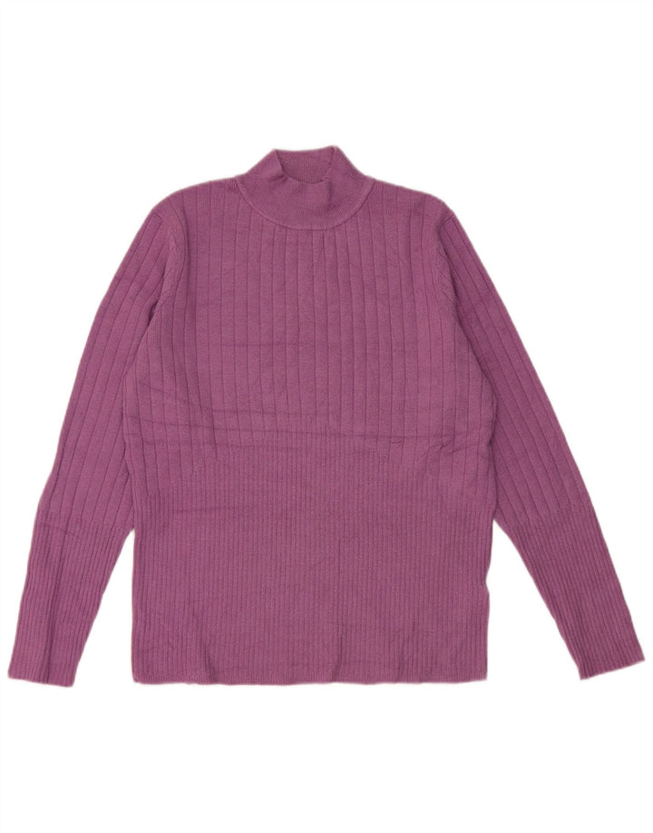 Maglione maglione a collo alto da donna Marks & Spencer UK 14 Viola medio