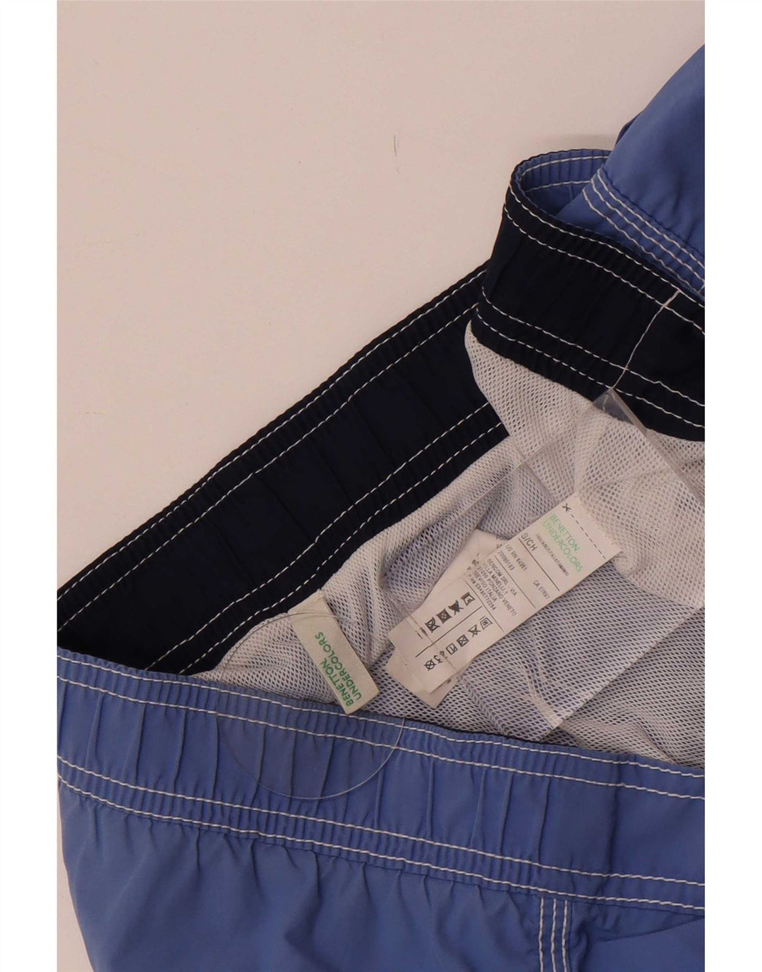 Pantaloncini da bagno da uomo Benetton piccoli in cotone blu