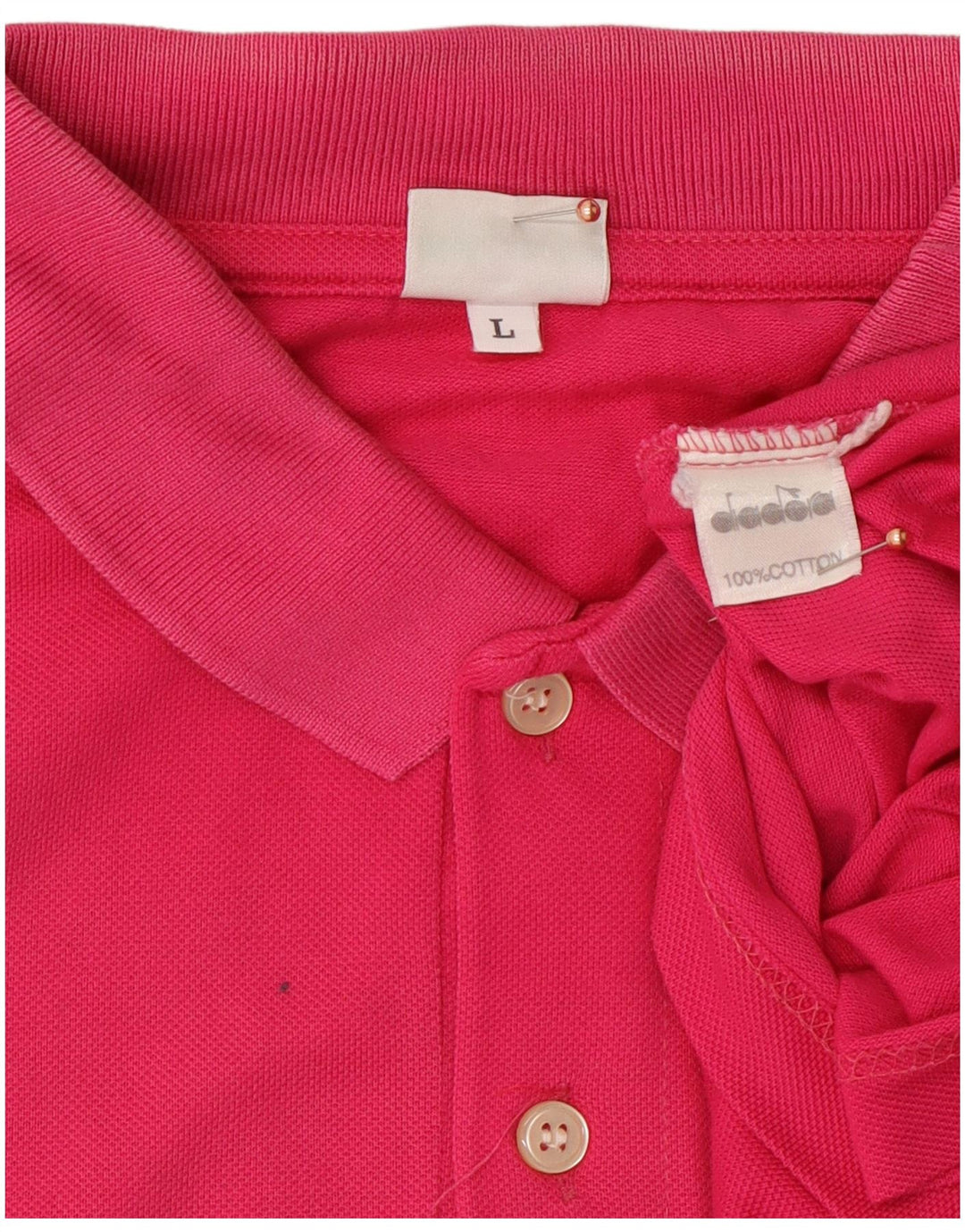Polo DIADORA Uomo Large Rosa Cotone