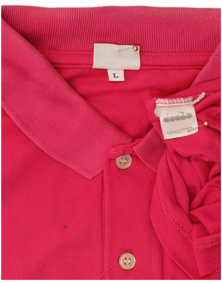 Polo DIADORA Uomo Large Rosa Cotone