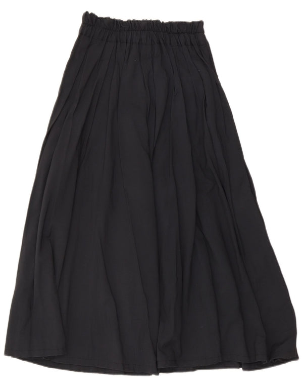 Vintage Womens Pleated Maxi Skirt W30 Medium Navy Blue