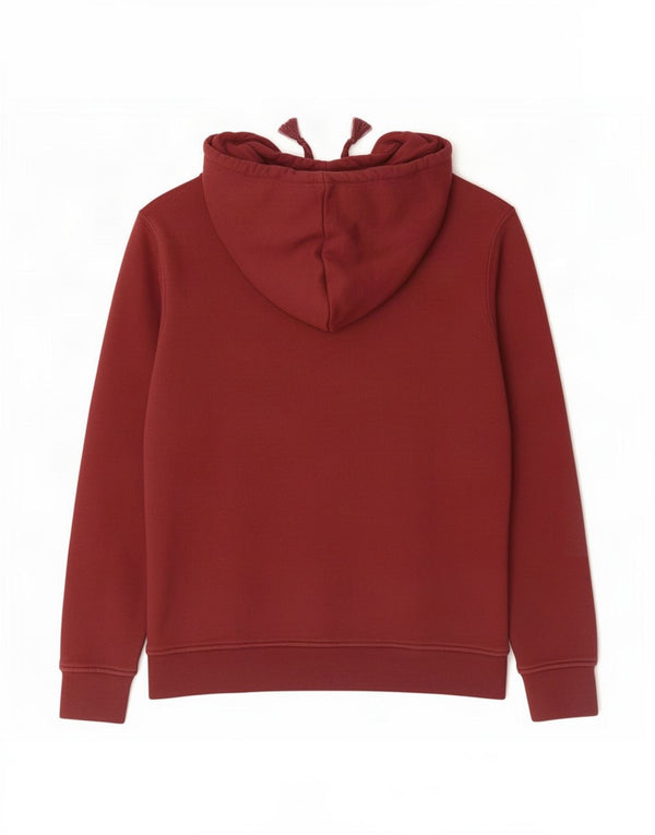 Felpa con cappuccio da donna Adidas UK 12 cotone bordeaux medio
