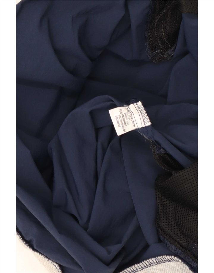 Top tuta sportiva pullover vintage da uomo con zip e collo 2XL Blu navy Colourblock