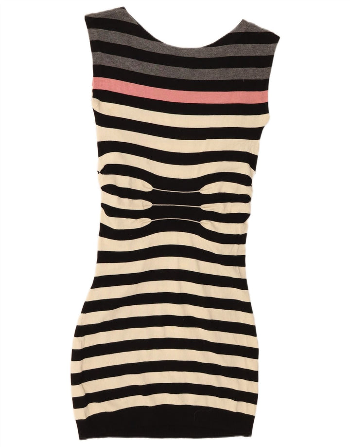 Abito aderente senza maniche da donna Ted Baker taglia 2 piccolo a righe nere