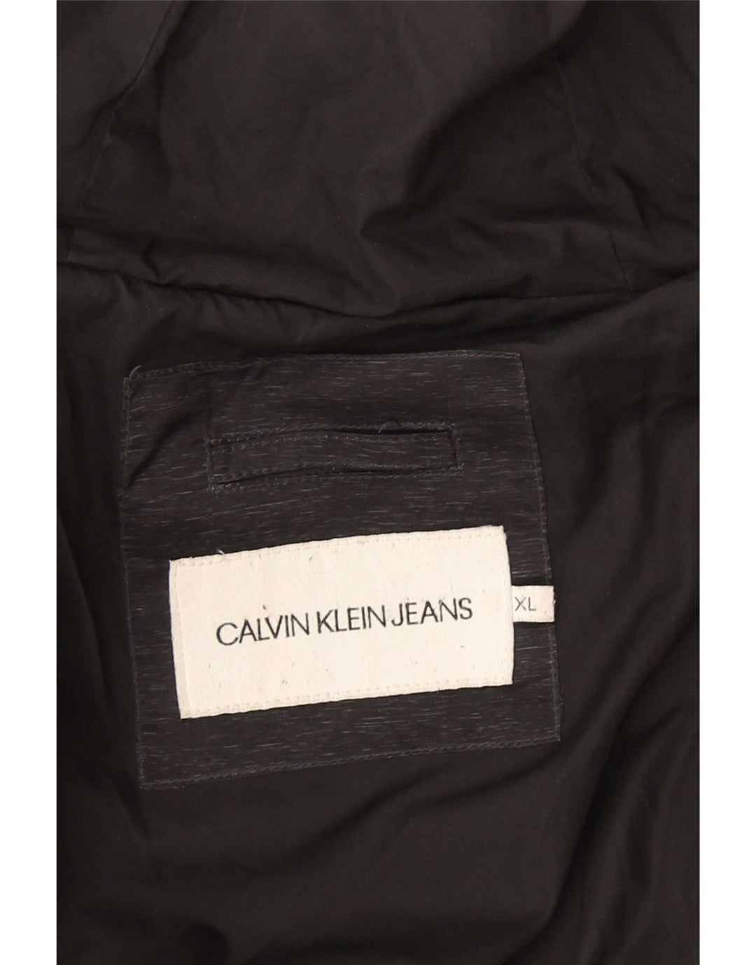 Giacca imbottita con cappuccio da uomo Calvin Klein Jeans UK 42 XL poliestere nero