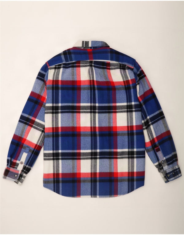 Camicia vintage da uomo in flanella XL a quadri blu