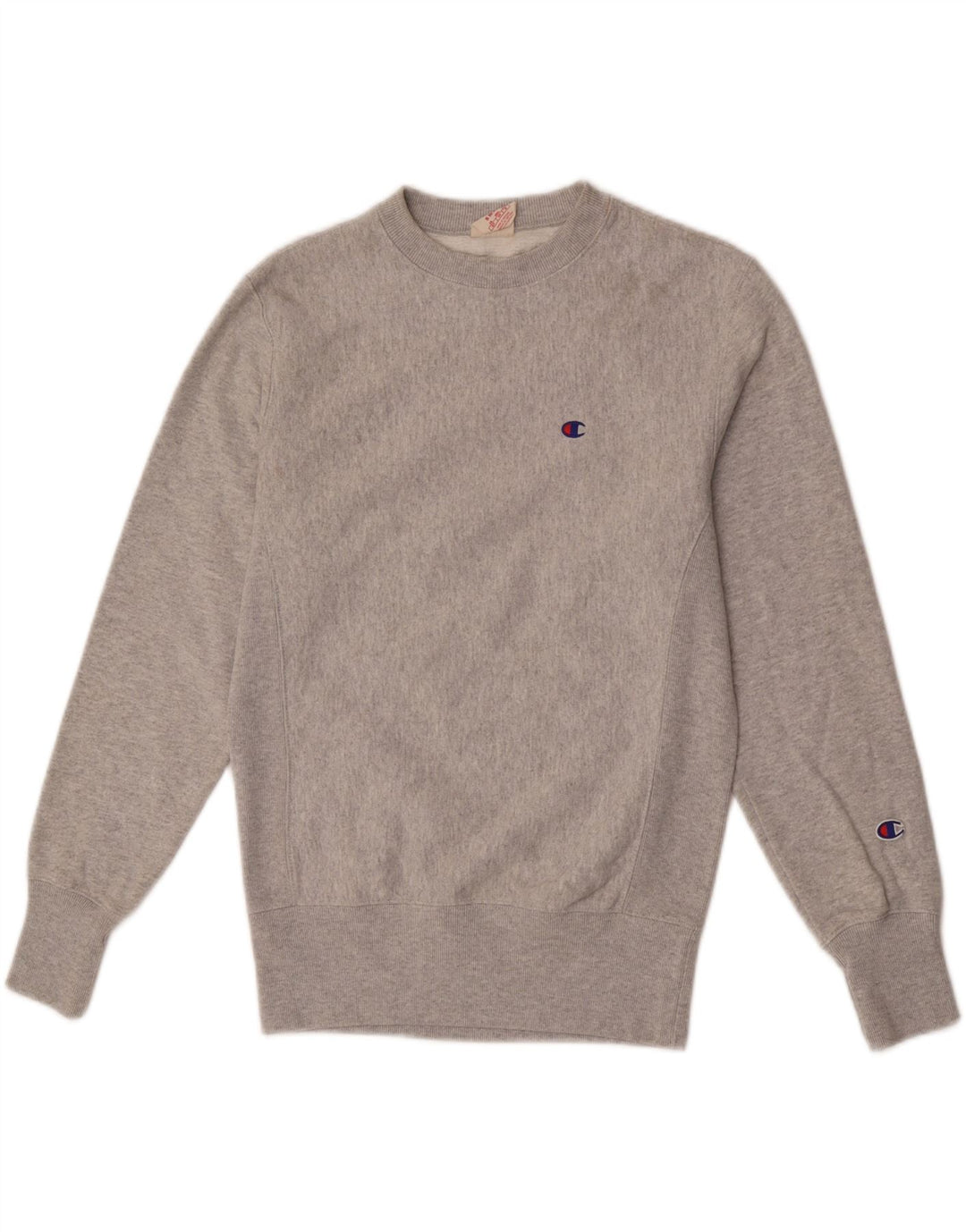 Felpa Champion da uomo con trama inversa, maglione piccolo in cotone grigio