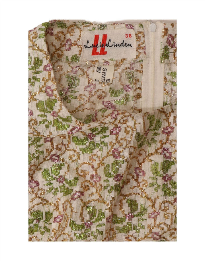 Abito lungo a trapezio da donna Lucie Linden EU 38 Medio floreale multicolore anni '80