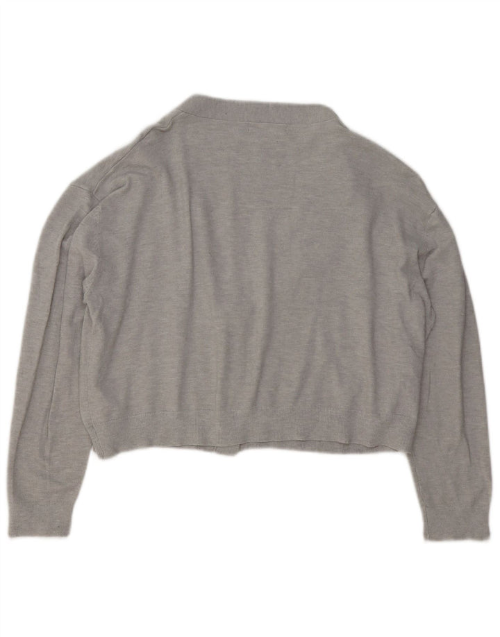 Maglione cardigan oversize corto da donna French Connection UK 10 piccolo grigio
