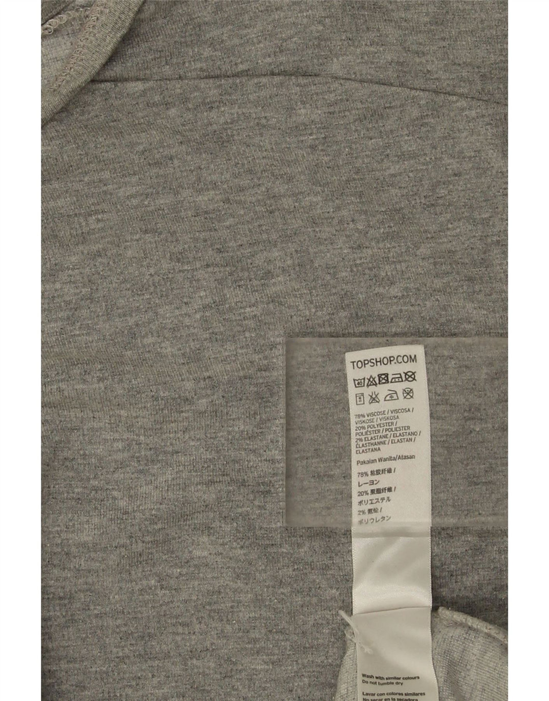 Topshop Top oversize da donna a maniche lunghe UK 12 Viscosa grigio medio