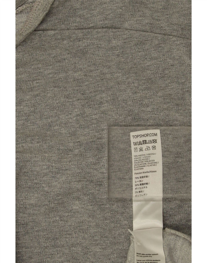 Topshop Top oversize da donna a maniche lunghe UK 12 Viscosa grigio medio