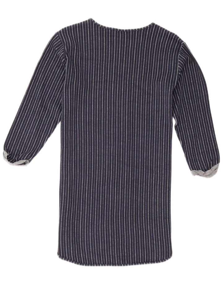 Topshop Abito a trapezio da donna UK 12 Cotone a righe blu navy medio