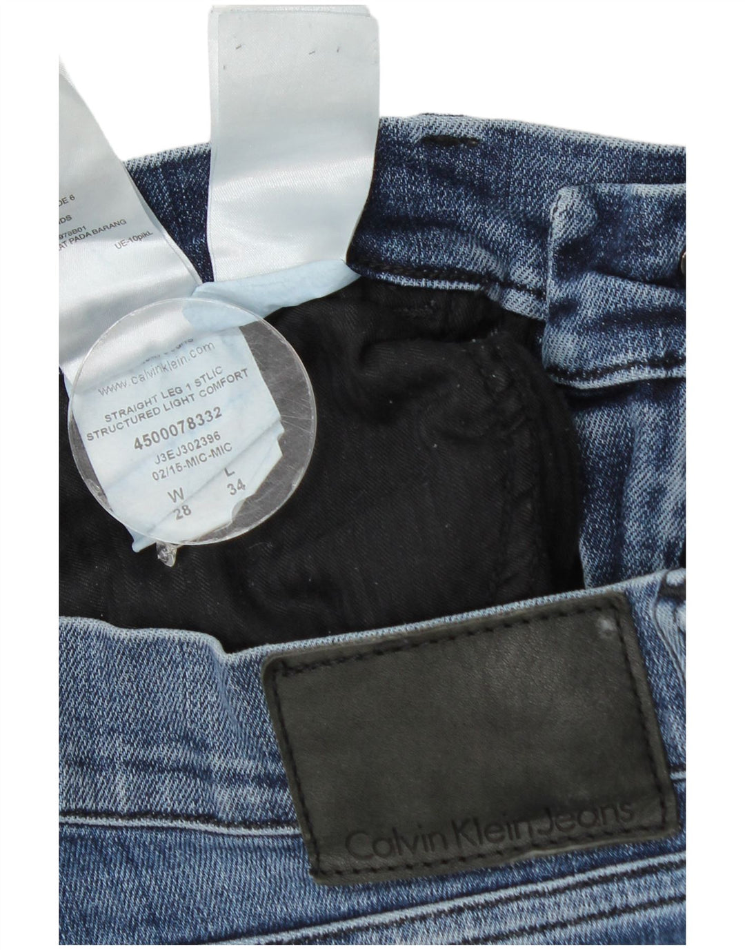 Jeans dritti da uomo Calvin Klein W28 L29 cotone blu