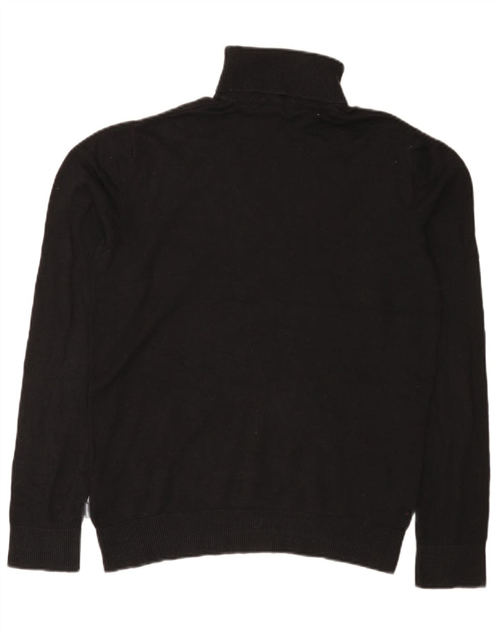 Maglione maglione collo alto da uomo Jack & Jones in cotone nero medio