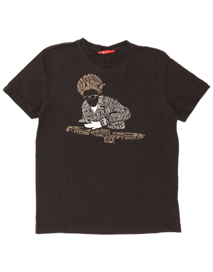 PUMA Mens Graphic T-Shirt Top Medium Black Cotton