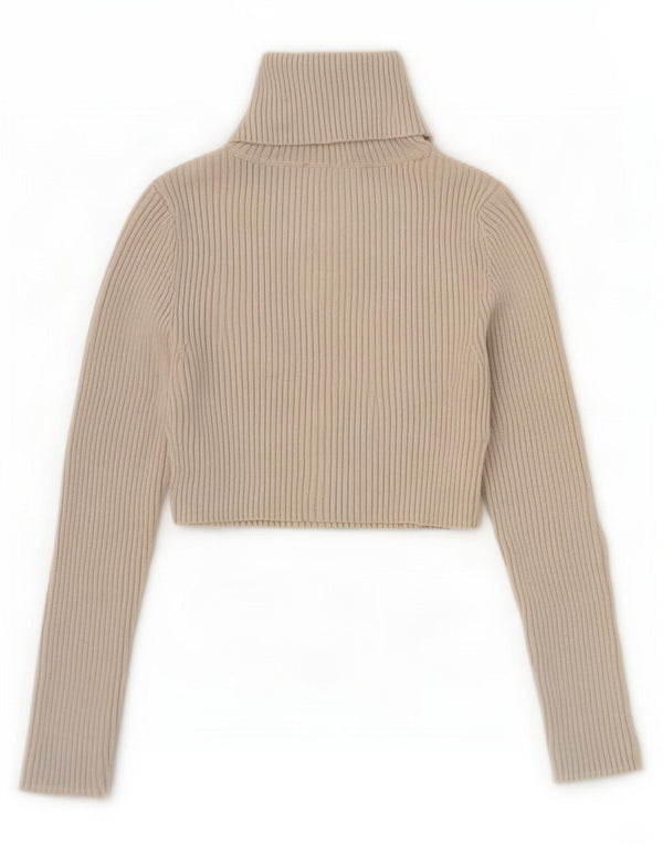 Maglione corto con collo alto da donna Zara UK 8 piccolo in viscosa grigia
