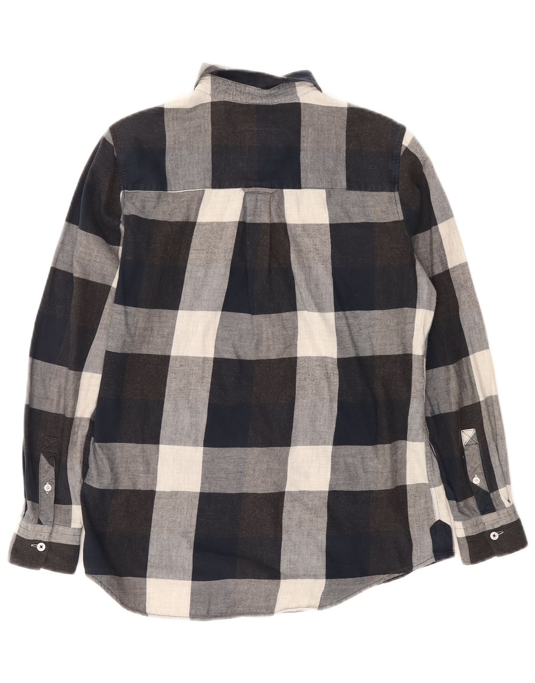 Crew Clothing Camicia oversize in flanella da donna UK 8 Piccolo quadretto blu navy