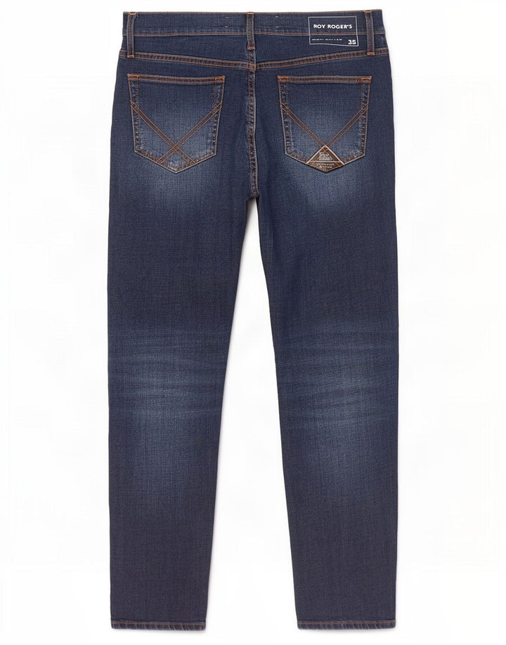 Jeans slim da uomo Roy Rogers W35 L30 cotone blu
