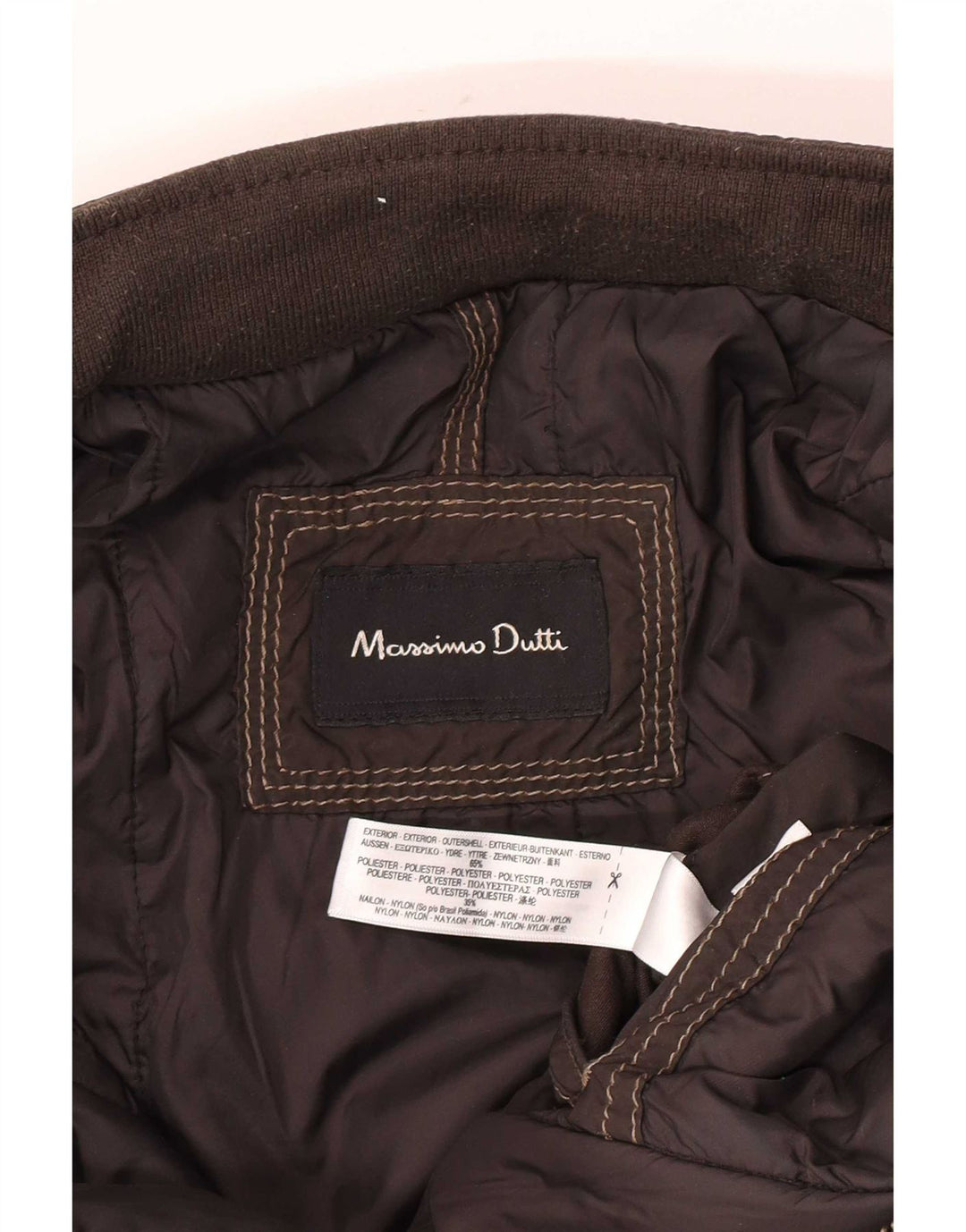 Giacca imbottita da uomo Massimo Dutti grande marrone poliestere