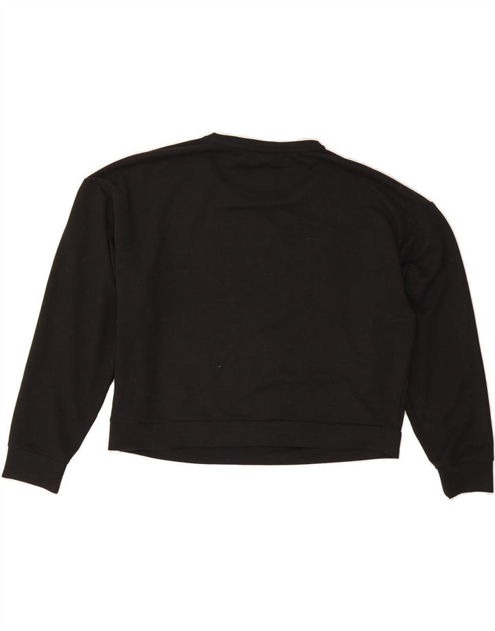 PUMA Womens Crop Graphic Sweatshirt Jumper UK 18 XL Black Polyester Vintage Puma and Second-Hand Puma from Messina Hembry 