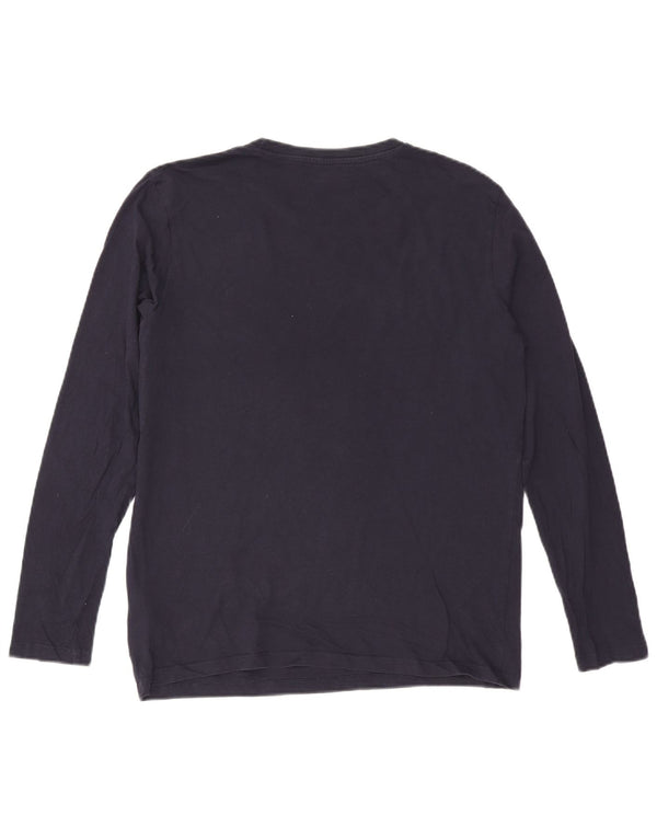 Jack & Jones Top da uomo a maniche lunghe grande in cotone blu navy