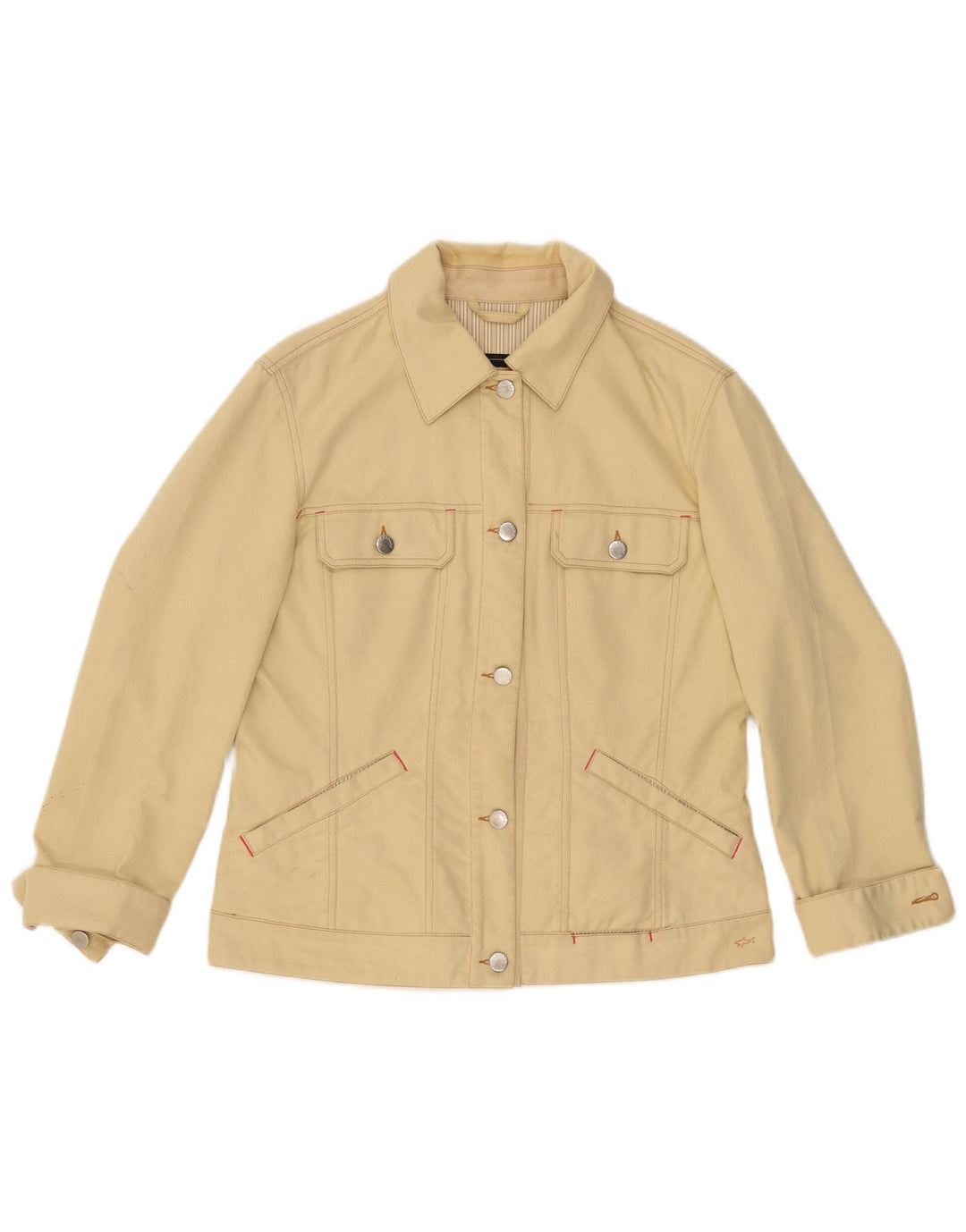 Giacca in denim da yachting da donna PAUL & SHARK UK 16 grande cotone giallo