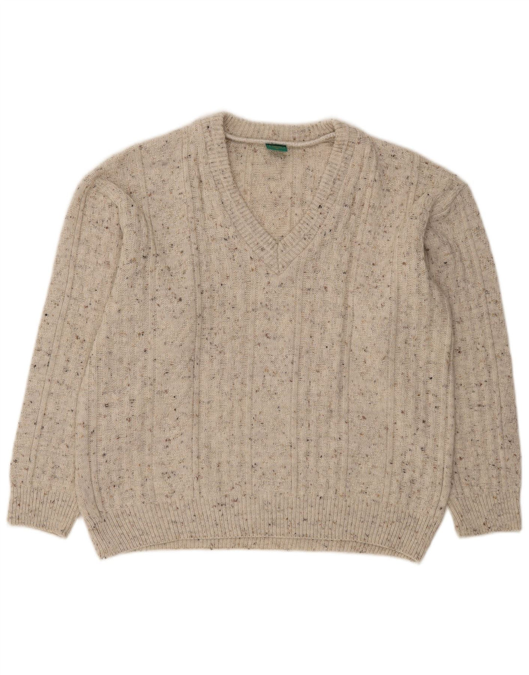 Maglione da uomo con scollo a V Canda, acrilico screziato grigio medio
