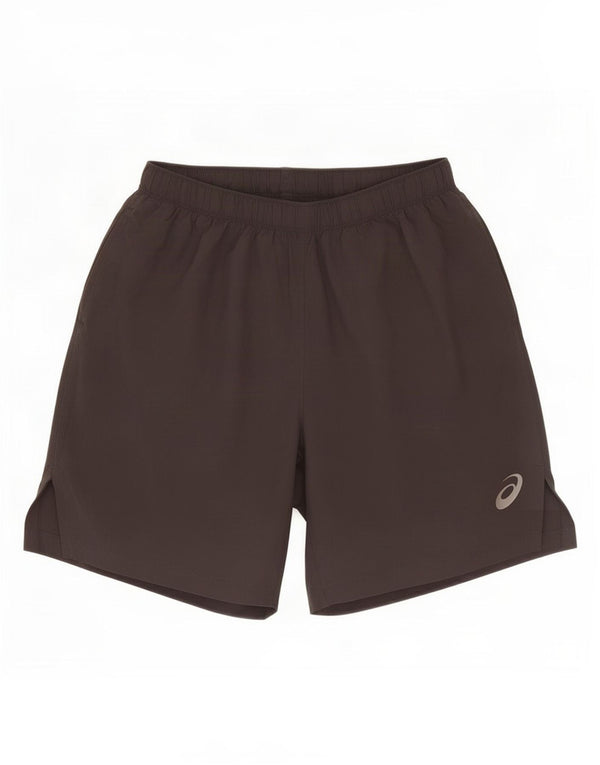 Pantaloncini sportivi da uomo Asics in poliestere grigio medio