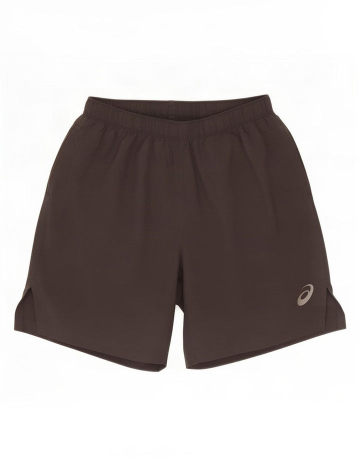 Pantaloncini sportivi da uomo Asics in poliestere grigio medio